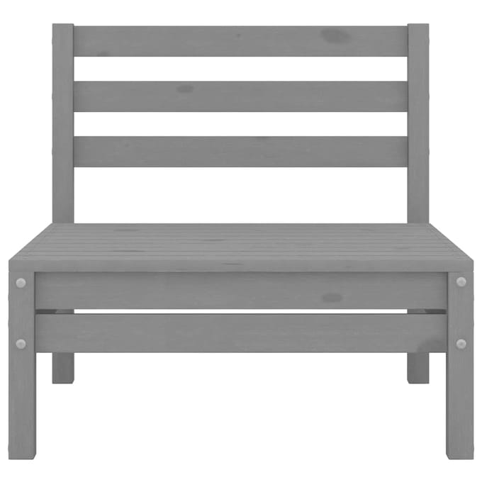 vidaXL - Tuinmiddenbanken - 2 - st - massief - grenenhout - grijs
