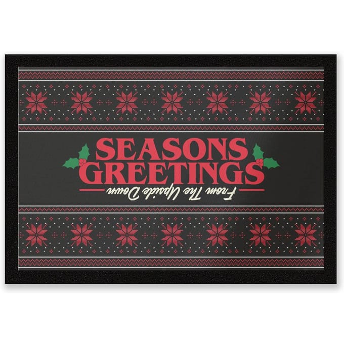 Stranger Things Seasons Greetings From The Upside Down Entrance Mat