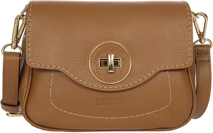 BRIC'S Leren Schoudertas Gondola Gardenia Bag Leather Bruine