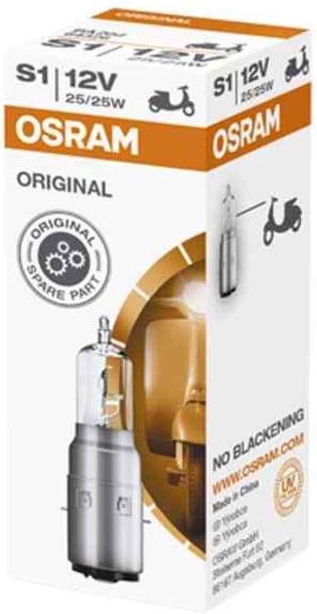 Ampoule 12V 25/25W BA20d S1 Osram pour scooter Derbi 50 Atlantis 1999 à 2020 Neuf