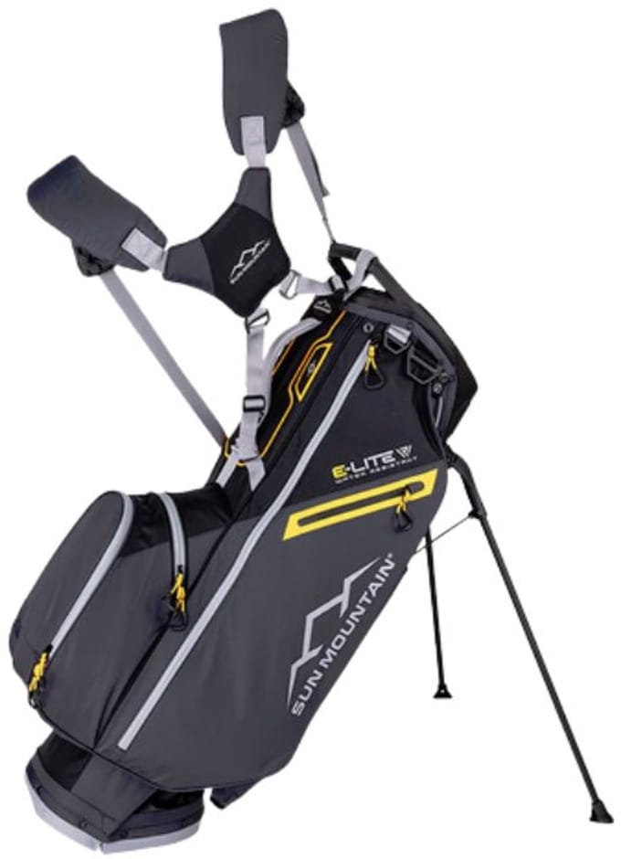 Sun Mountain E-Lite 14 Way Hybrid Standbag Black Steel Gold