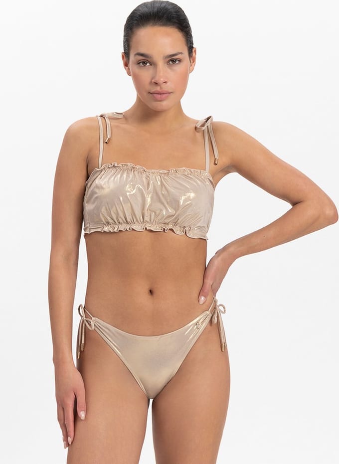 Gold Champagne puffy bikinitop