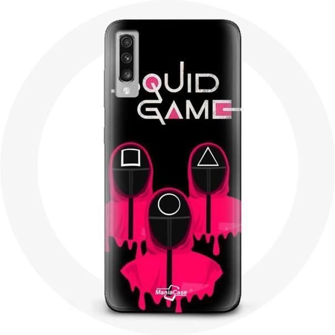 Coque pour Samsung Galaxy A70 Squid Game Masques carré Triangle et Cercle