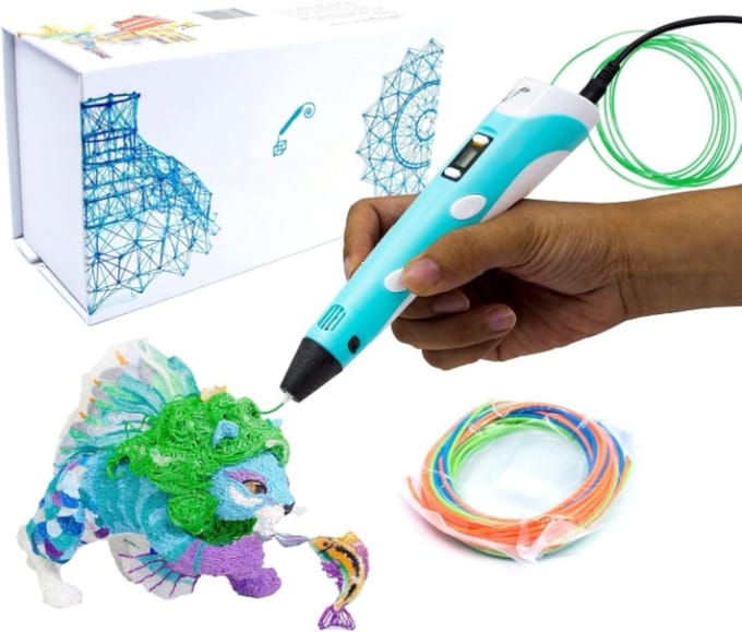 TIM® 3D Pen Starterspakket - 3D Pen - Blauw - 12cm x 20cm x 5cm