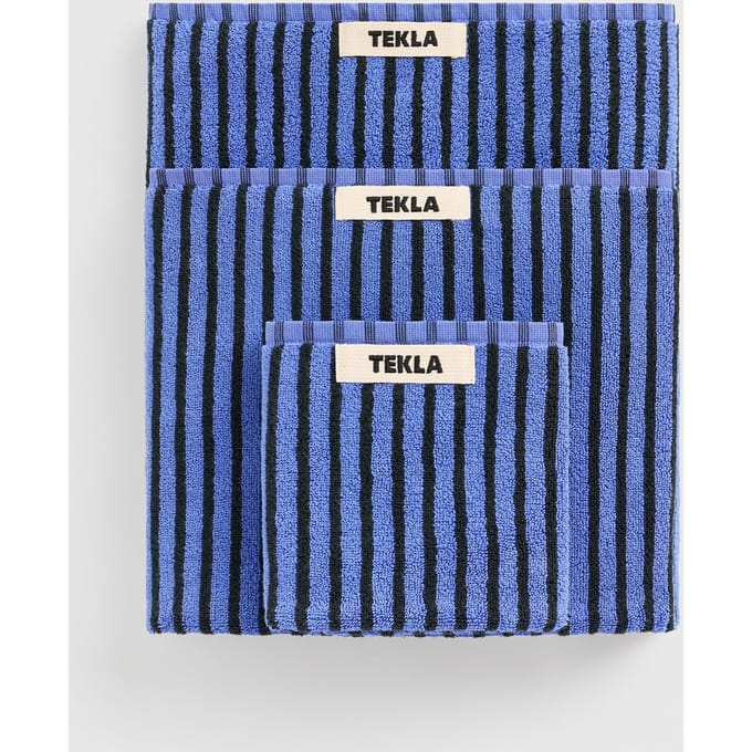 Tekla Unisex Washcloth Blue & Black Größe: 30X30 | Handtücher Outlet | Unisex | Blau