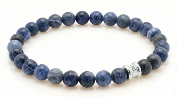 STEEL & BARNETT - Kralenarmband Heren - Essential - Matte Sodaliet - Maat S
