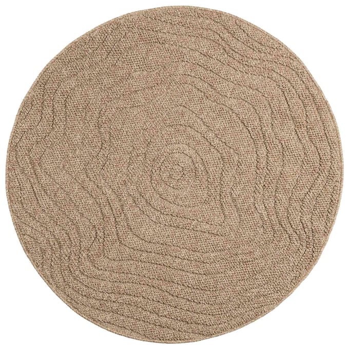vidaXL - Binnen- - en - buitenkleed - AGIRA - Naturel - Ø - 120 - CM - Polyester