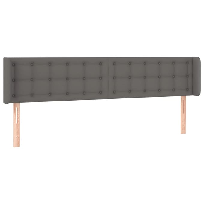 vidaXL - Hoofdbord - LED - 183x16x78/88 - cm - kunstleer - grijs