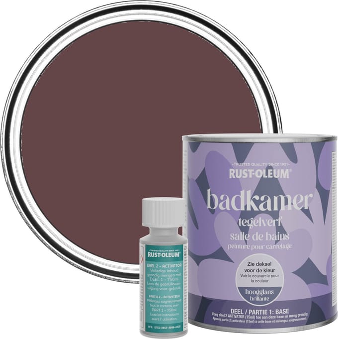 Rust-Oleum Donkerpaars Badkamer Tegelverf Hoogglans - Mulberry Straat 750ml