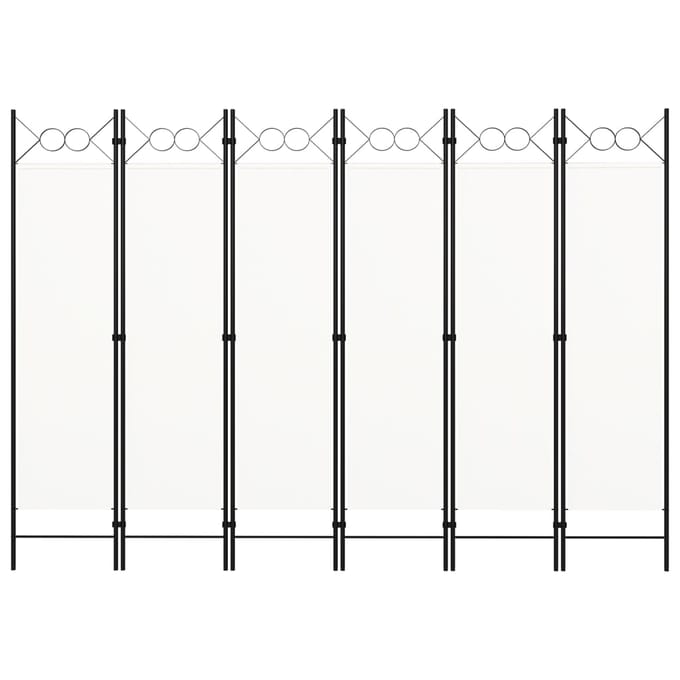 vidaXL - Kamerscherm - met - 6 - panelen - 240x180 - cm - wit