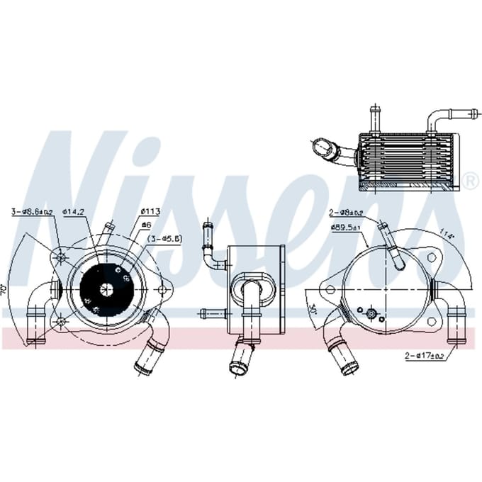 Olie radiator, automatische versnellingsbak NISSENS 91180
