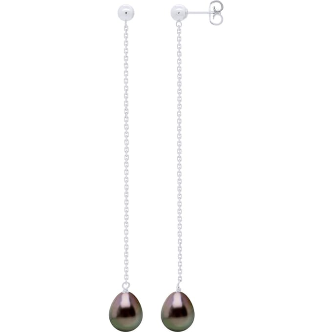 Hangende Oorbellen - Echte Gecultiveerde Tahiti Perlen Parel 8-9 mm