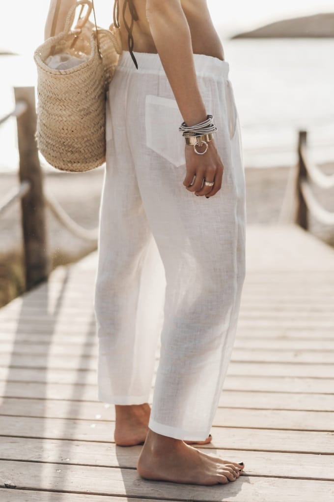 Mikuta The White Linen Pants White Taglia: M | Pantaloni Outlet | Donna | Bianco