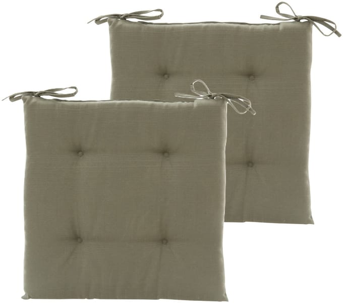 Hespiride Stoelkussen Altea - 2x - 40 x 40 cm - groen - vierkant - polyester - tuinkussen - buiten