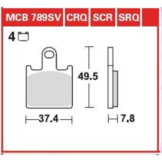 Bremsbelagsatz, ohne Straßenzulassung TRW MOTO MCB789SCR