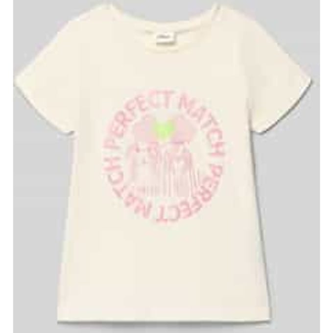 T-shirt met rubberen glitterprint voor meisjes s.Oliver