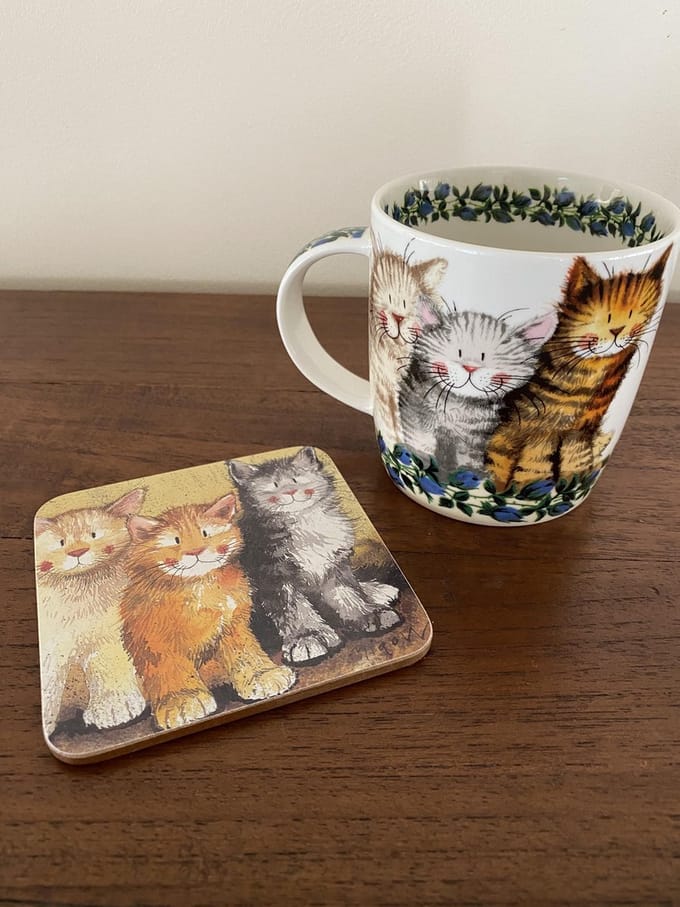 Alex Clark Mok & Onderzetter Set Three Amigos ~ Katten