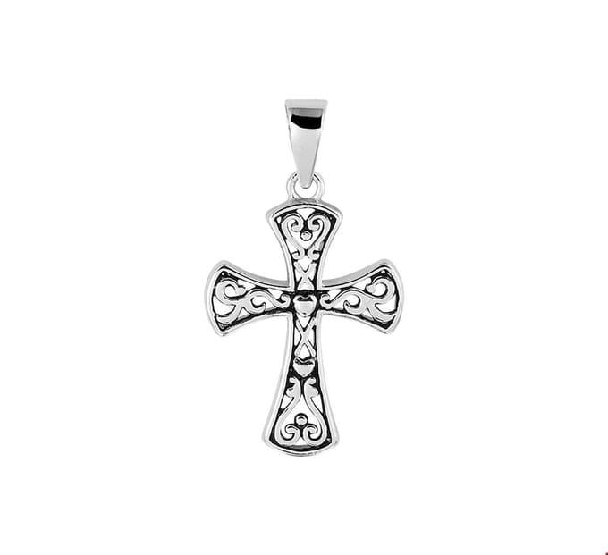 The Jewelry Collection Hanger Kruis - Zilver Geoxideerd