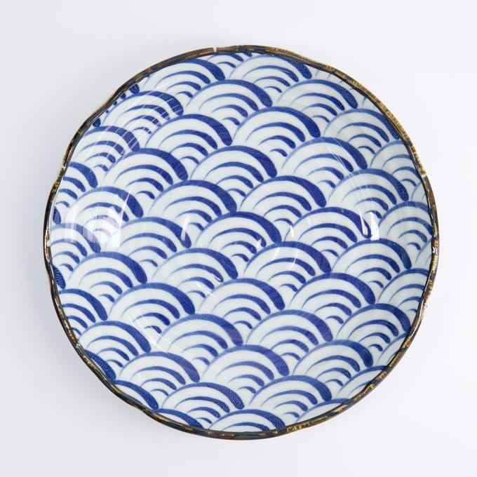 Tokyo Design Studio - Natsu Nami Bord - Blauw/Wit - 22 x 4 cm