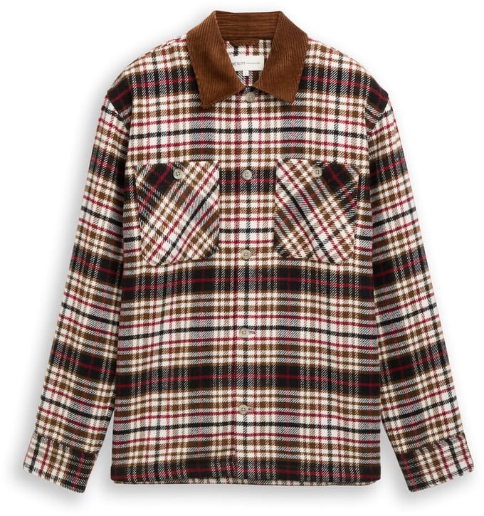 Tom Tailor Denim - Overshirt met ruitjesmotief - Maat M - brown red black check