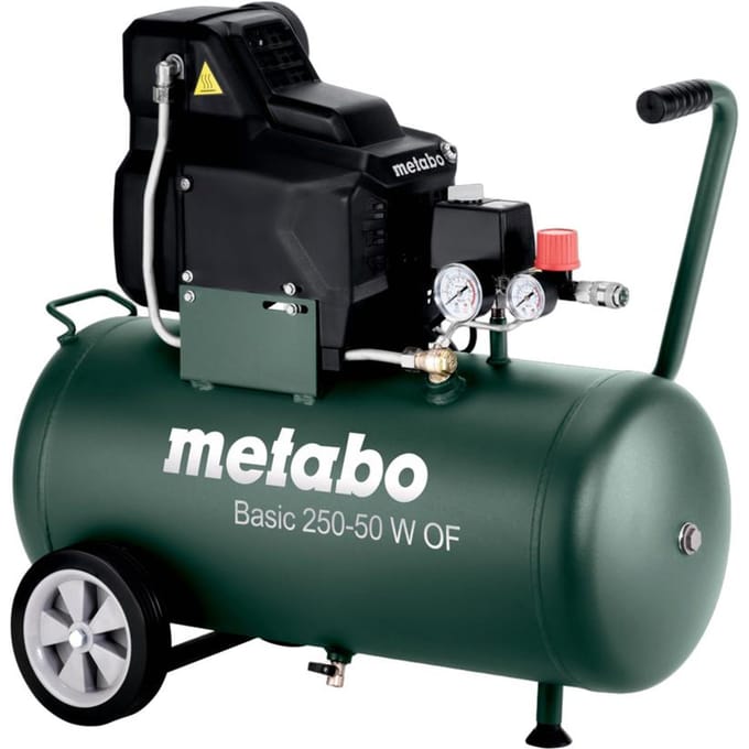 Metabo Basic 250-50 W OF Compressor - 1500W - olievrij - 8 bar - 50L - 100 l/min