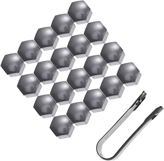 20 stuks 21mm Wielmoer Cap Bout Covers - Universele Zeshoekige Autosluiting met Verwijderingstool