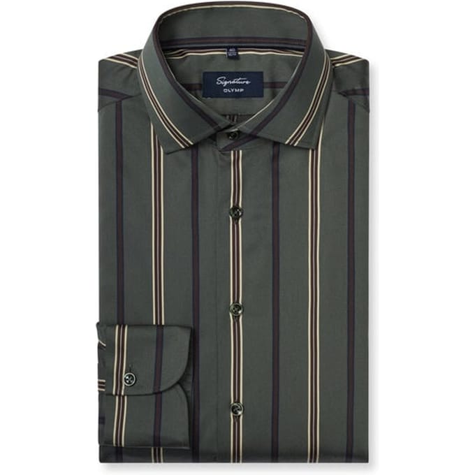 OLYMP Signature Overhemd, Tailored Fit, Signature Kent, Groen