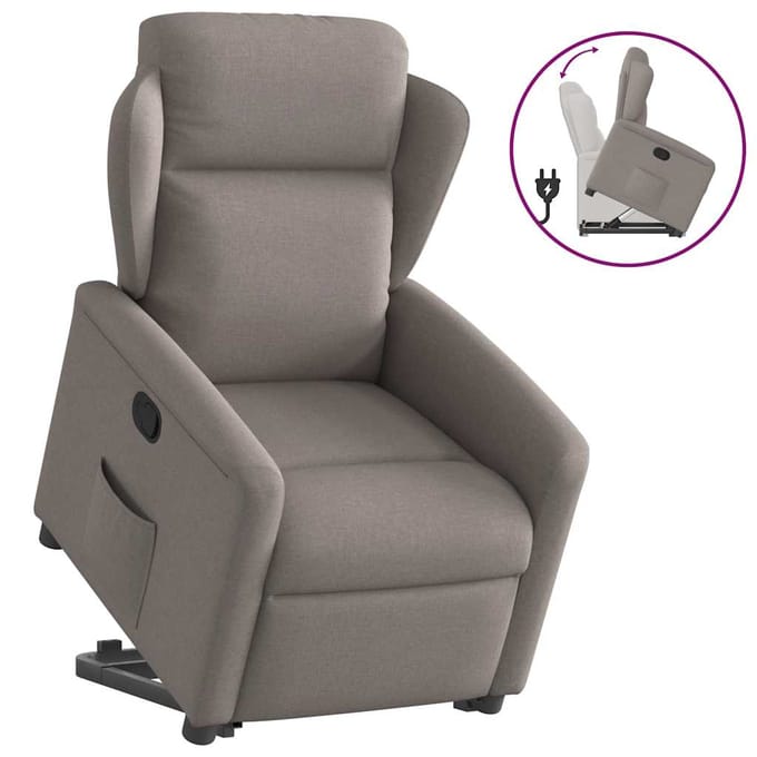 Verstelbare Fauteuil, Kleur Taupe, Bekleed met Stof