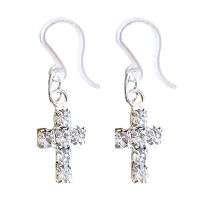 Allergievrij -oorbellen -kruis strass-Charme Bijoux