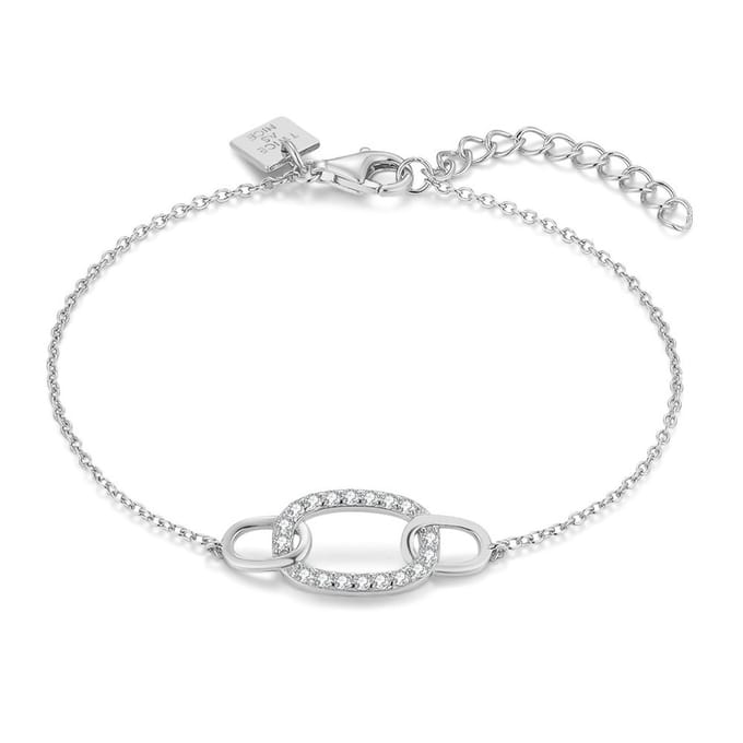 Twice As Nice Armband in zilver, ovaal, zirkonia 16cm+3cm