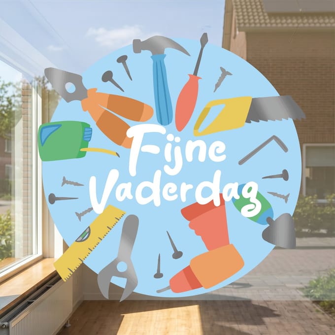 Raamstickers vaderdag – MEDIUM formaat - "Fijne vaderdag" 50 cm