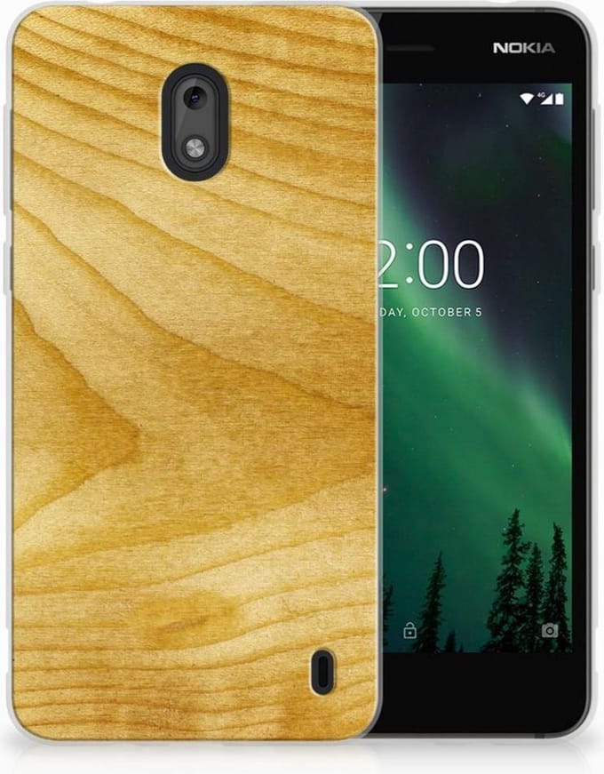Nokia 2 Bumper Hoesje Licht Hout