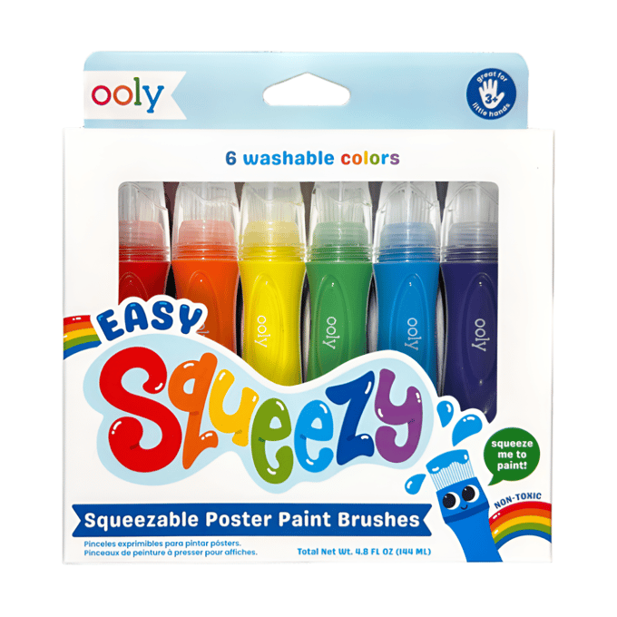 Ooly - Easy Squeezy - 6 Knijpbare Verfkwasten