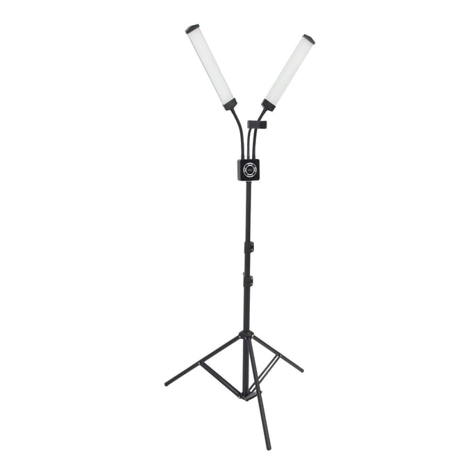 40W LED Invullicht met Dubbele Armen en Telefoonhouder 3200K‑5600K Opvouwbaar 3 Modi LED Stick Invullicht EU PLUG