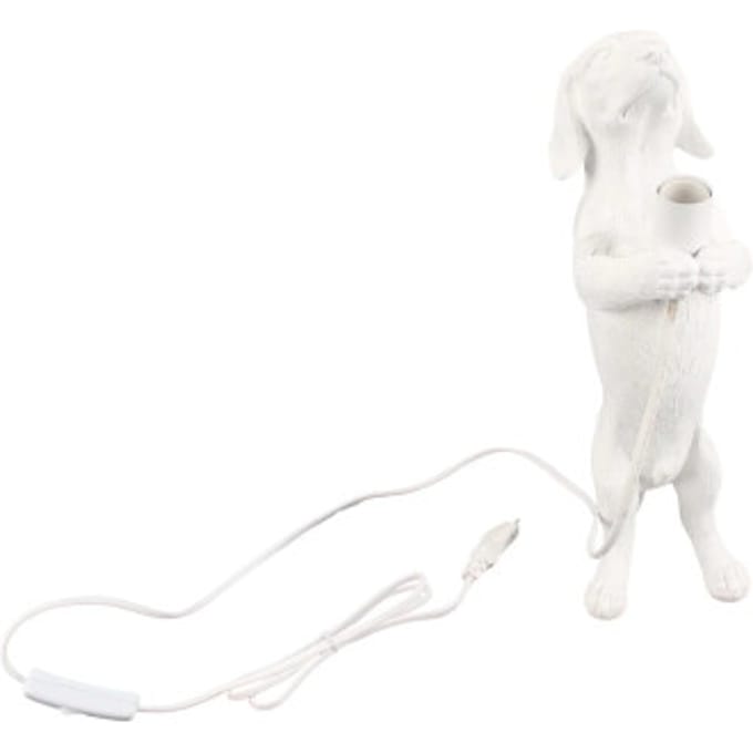 House Vitamin Table lamp dachshund lamp polyresin white e14 10x15x38cm