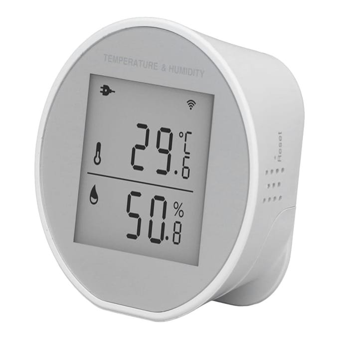 Binnentemperatuur Vochtigheidssensor Slimme Kamer Digitale Hygrometer met Duidelijk Scherm voor Garage gray