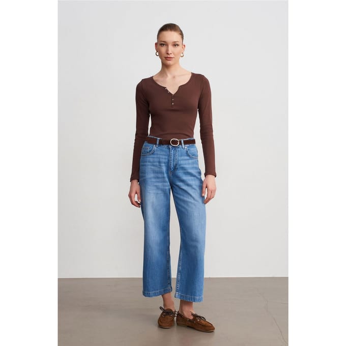 Hoge Taille Wijde Leggen Jeans