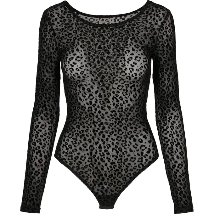 Damesbodysuit Urban Classics flock lace