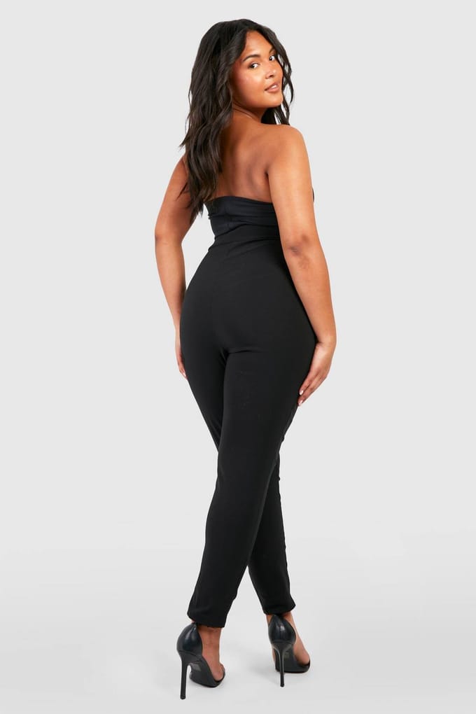 boohoo Dames Plus Super Stretch Getailleerde Broek | Zwart | Maat: 54