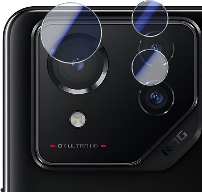3mk, 4x camerafolie voor Asus ROG Phone 8 en 8 Pro hybride glas 7H, Transparant