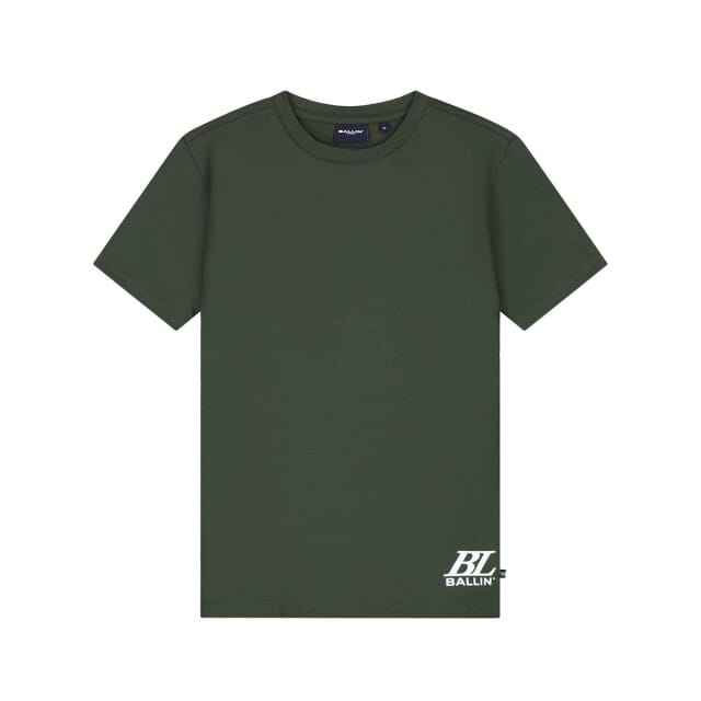 Ballin Amsterdam - Jongens Regular fit T-shirts Crewneck SS - Olive - Maat 16