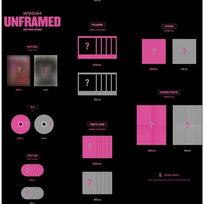 WOOAH 2e Mini Album UNFRAMED Random Ver pink