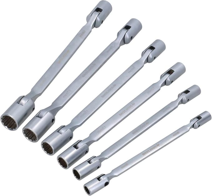 Dubbele Flexi Sleutel - Metrische Sleutelset - Klus Klussen - Flexibele Kop - 8-19 mm - Chroom