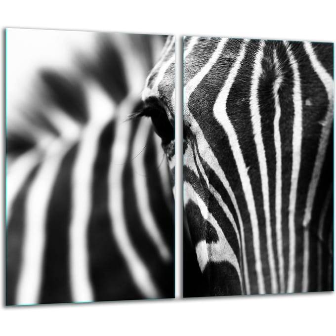 TMK ArtDeko - Snijplank - Glas - Zebra - 2x 30 cm x 52 cm