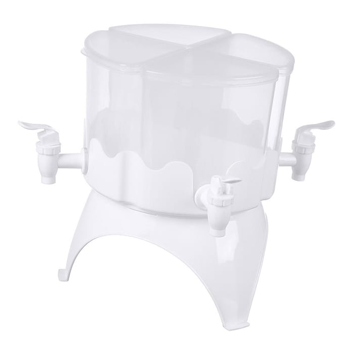 Drankdispenser Grote Capaciteit Plastic 4 Compartimenten Roterend Koelkast Koude Drank Ketel met white