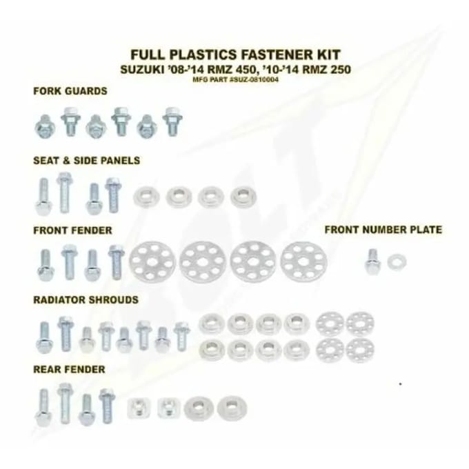 Compleet plastic motorbevestigingsset Bolt Suzuki RM-Z450/250