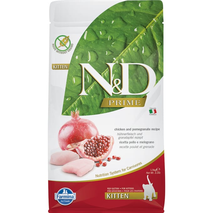 2 x 1,5 kg N&D Prime Cat Chicken & Pomegranate Kitten Droog Kattenvoer
