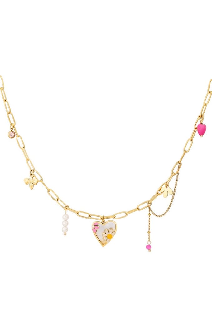 Honey blossom charm ketting - goudkleur