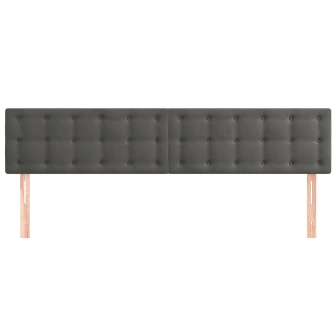 vidaXL - Hoofdborden - 200x5x78/88 - cm - fluweel - donkergrijs