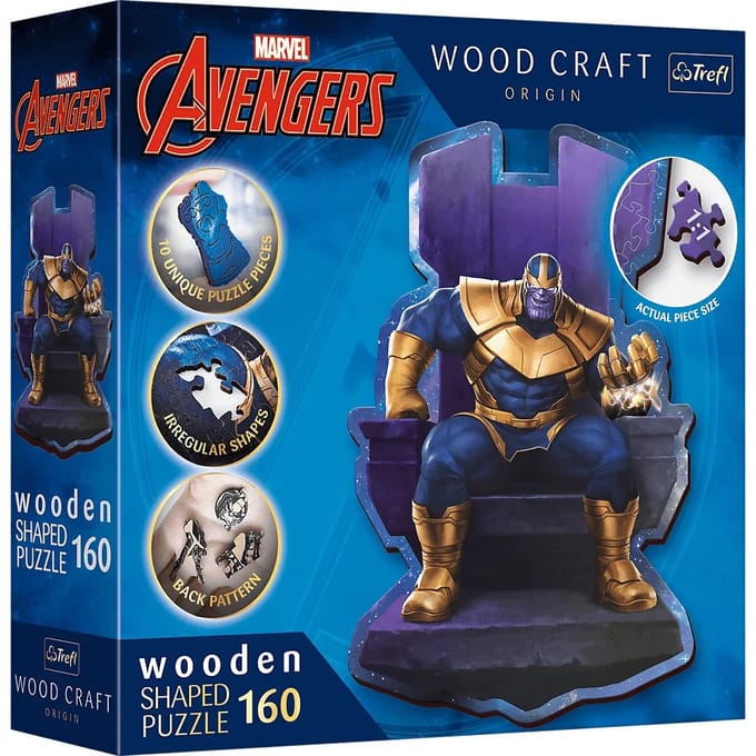 Trefl Thanos op Troon Disney Marvelhelden Hout Houten Legpuzzel - 160 stukjes - Vanaf 6 jaar